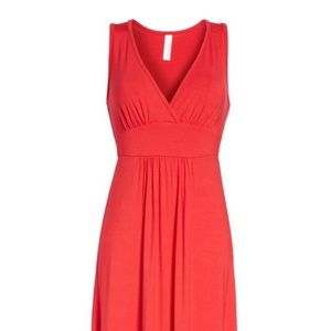 NWT V Neck Jersey Red Maxi Dress